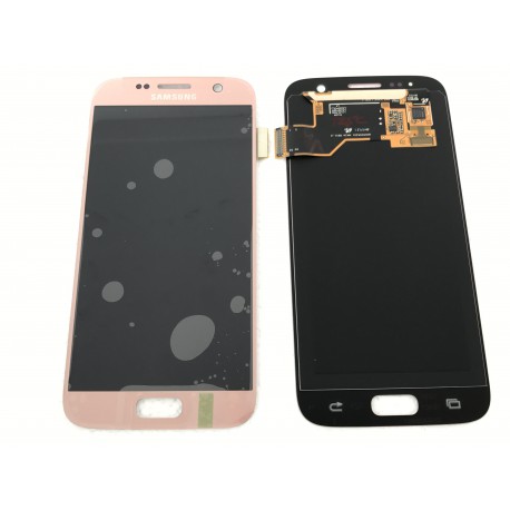 Bloc écran ORIGINAL Or Rose pour SAMSUNG Galaxy S7 - G930F - Présentation avant / arrière