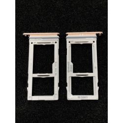 Tiroir de carte double sim et carte SD Or Rose ORIGINAL pour SAMSUNG Galaxy S9 - G960F - Présentation avant / arrière