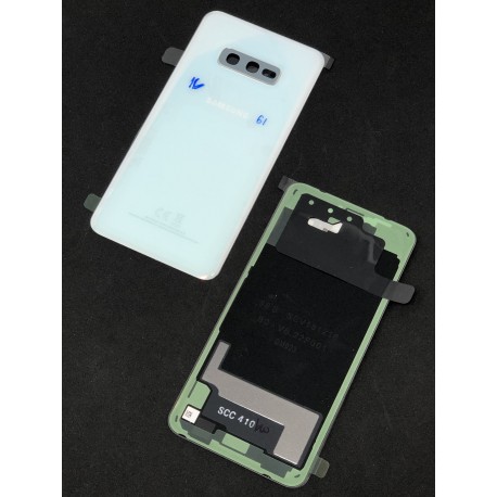 Vitre arrière ORIGINALE Blanc Prisme pour SAMSUNG Galaxy S10e - G970F - Présentation avant / arrière