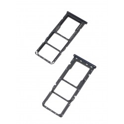 Tiroir de carte double SIM et carte SD Noir ORIGINAL pour SAMSUNG Galaxy A7 2018 - A750F - Présentation avant / arrière