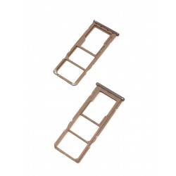 Tiroir de carte double SIM et carte SD Or ORIGINAL pour SAMSUNG Galaxy A7 2018 - A750F Présentation avant / arrière