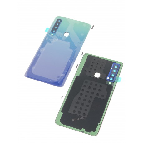 Vitre arrière ORIGINALE Bleue pour SAMSUNG Galaxy A9 2018 simple sim - A920F - Présentation avant / arrière