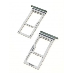 Tiroir de carte double SIM et carte SD Vert Prisme ORIGINAL pour SAMSUNG Galaxy S10e - G970F - Présentation avant / arrière