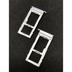 Tiroir de carte double SIM et carte SD Bleu Prisme ORIGINAL pour SAMSUNG Galaxy S10e - G970F - Présentation avant / arrière