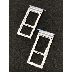 Tiroir de carte double SIM et carte SD Bleu Prisme ORIGINAL pour SAMSUNG Galaxy S10 - G973F - Présentation avant / arrière