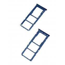 Tiroir de carte double SIM et carte SD Bleu ORIGINAL pour SAMSUNG Galaxy A50 - A505F - Présentation avant / arrière