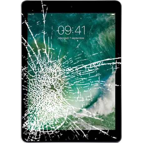 [Réparation] Vitre tactile de qualité originale noire avec adhésifs pour iPad 5 - A1822 - A1823 à Caen