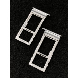 Tiroir de carte double SIM / SD argent stellaire ORIGINAL pour SAMSUNG Galaxy Note10+ - N975F - Présentation avant / arrière