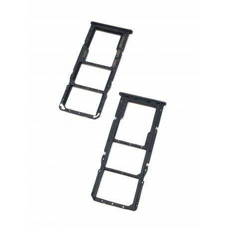 Tiroir de carte double SIM et carte SD Noir Prismatique ORIGINAL pour SAMSUNG Galaxy A71 - A715F - Présentation avant / arrière