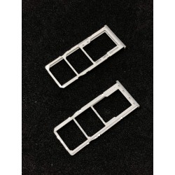 Tiroir de carte double SIM et carte SD Blanc ORIGINAL pour SAMSUNG Galaxy A51 - A515F - Présentation avant / arrière