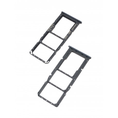 Tiroir de carte double SIM et carte SD Noir ORIGINAL pour SAMSUNG Galaxy A51 - A515F - Présentation avant / arrière