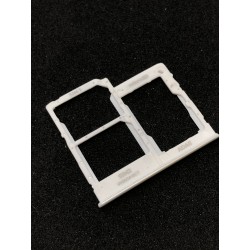 Tiroir de carte double SIM et carte SD Blanc Prismatique ORIGINAL pour SAMSUNG Galaxy A41 - A415F - Présentation dessus