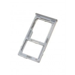 Tiroir carte double SIM et carte SD Blanc / Gris Prismatique ORIGINAL pour SAMSUNG Galaxy A42 5G - A426B - Présentation dessus