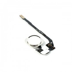 Nappe de bouton HOME Blanc / Argent Complète + Touch ID ORIGINAL - iPhone 5S / SE