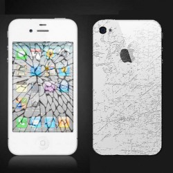 [Réparation] Bloc Avant Compatible BLANC / Vitre Arrière Blanche - iPhone 4S à Caen