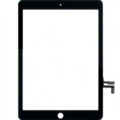Vitre tactile de qualité originale noire avec adhésifs pour iPad Air - A1474 - A1475 ou iPad 5 - A1822 - A1823 - Vue avant